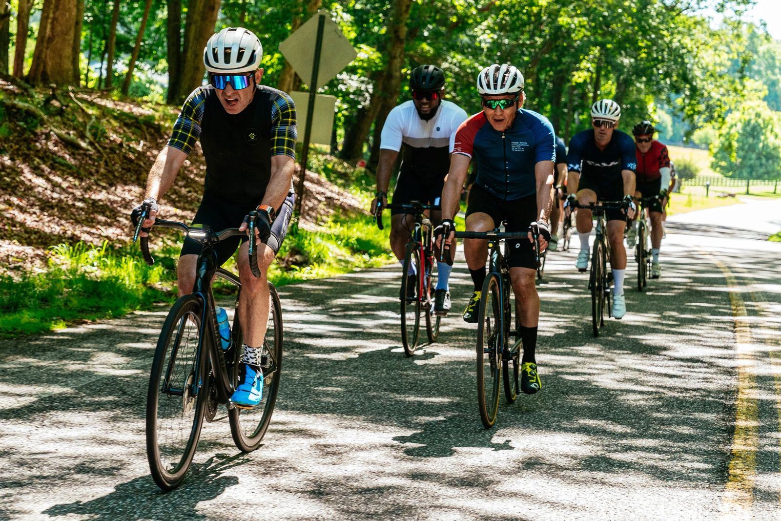 DJ leading a Bridgehampton Cycling Club group ride